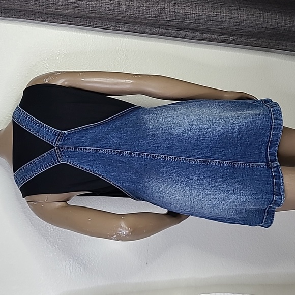 Urban Outfitters Mini Dress Size Medium Denim Skirtalls Money Hand Embellished - Picture 4 of 8